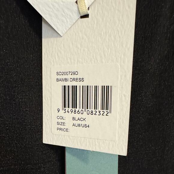 Significant Other Bambi Long Sleeve Cut Out Back Ruched Black Maxi Dress Size 4 - Picture 12 of 15